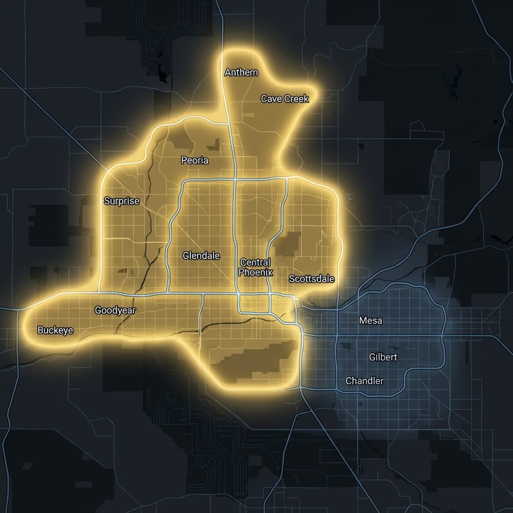 Phoenix West Valley Service Area Map
