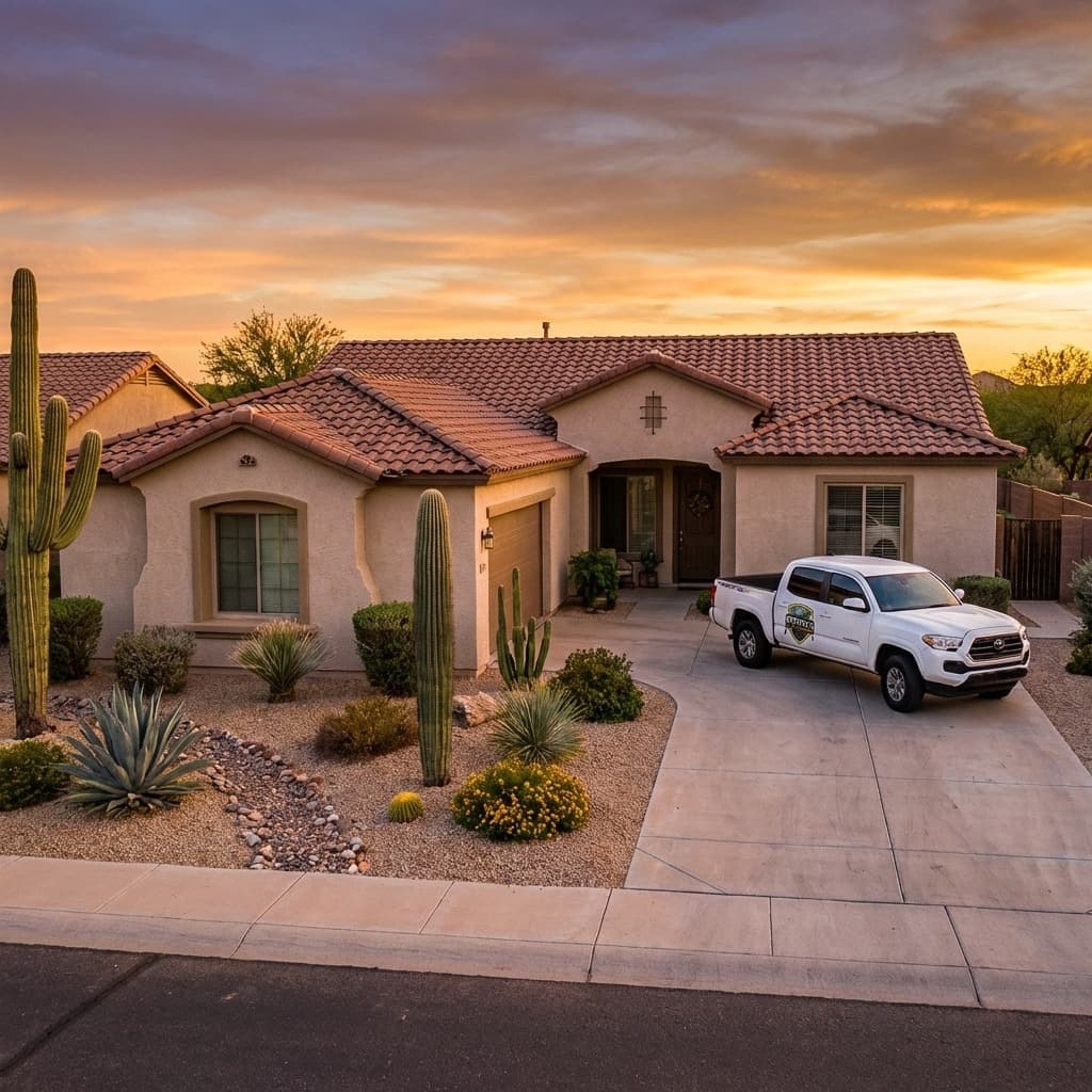 Professional wildlife exclusion and solar panel protection on a Phoenix area home roof