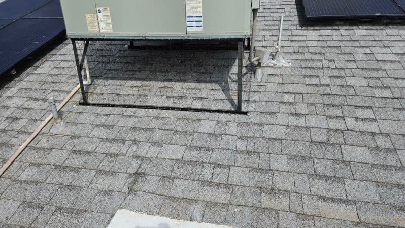 Custom pigeon mesh installation on tile roof